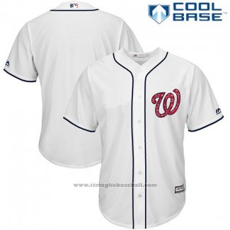 Maglia Baseball Uomo Washington Nationals 2017 Stelle e Strisce Bianco Cool Base