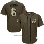 Maglia Baseball Uomo Washington Nationals 6 Anthony Rendon Verde Salute To Service