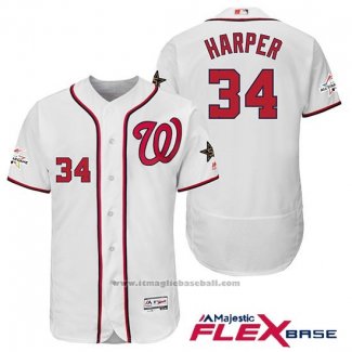 Maglia Baseball Uomo Washington Nationals Bryce Harper Bianco 2017 All Star Flex Base