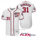 Maglia Baseball Uomo Washington Nationals Max Scherzer Bianco 2018 All Star Home Alternato Flex Base