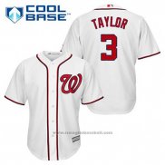 Maglia Baseball Uomo Washington Nationals Michael Taylor 3 Bianco Home Cool Base