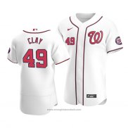 Maglia Baseball Uomo Washington Nationals Sam Clay Autentico Primera Bianco