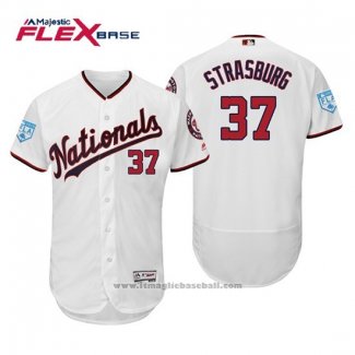 Maglia Baseball Uomo Washington Nationals Stephen Strasburg Flex Base Allenamento Primaverile 2019 Bianco