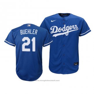Maglia Baseball Bambino Los Angeles Dodgers Walker Buehler Replica Alternato 2020 Blu