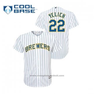 Maglia Baseball Bambino Milwaukee Brewers Christian Yelich Cool Base Alternato Replica Bianco