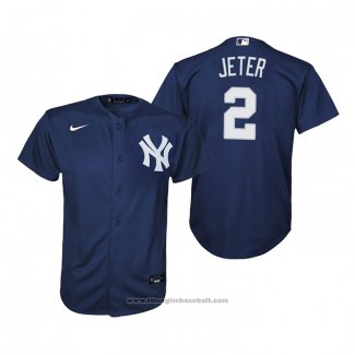 Maglia Baseball Bambino New York Yankees Derek Jeter Replica Alternato Blu