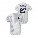 Maglia Baseball Bambino New York Yankees Giancarlo Stanton Cooperstown Collection Home Bianco