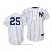 Maglia Baseball Bambino New York Yankees Gleyber Torres Replica Primera 2020 Bianco Blu