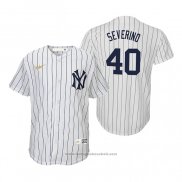 Maglia Baseball Bambino New York Yankees Luis Severino Cooperstown Collection Primera Bianco