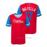 Maglia Baseball Bambino Philadelphia Phillies Rhys Hoskins 2018 LLWS Players Weekend Big Fella Scarlet