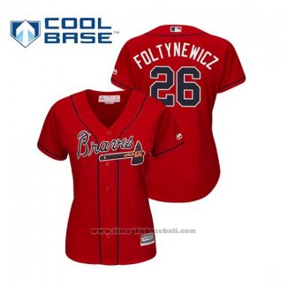 Maglia Baseball Donna Atlanta Braves Mike Foltynewicz Cool Base Alternato 2019 Rosso