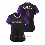 Maglia Baseball Donna Colorado Rockies Pat Valaika 2018 LLWS Players Weekend Barrels Nero