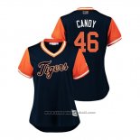 Maglia Baseball Donna Detroit Tigers Jeimer Candelario 2018 LLWS Players Weekend Candy Blu