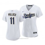 Maglia Baseball Donna Los Angeles Dodgers A.j. Pollock 2021 Gold Program Replica Bianco