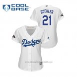 Maglia Baseball Donna Los Angeles Dodgers Walker Buehler 2019 Postseason Cool Base Bianco