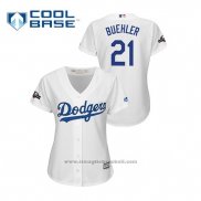 Maglia Baseball Donna Los Angeles Dodgers Walker Buehler 2019 Postseason Cool Base Bianco