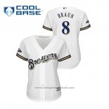 Maglia Baseball Donna Milwaukee Brewers Ryan Braun 2019 Postseason Cool Base Bianco