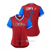 Maglia Baseball Donna Philadelphia Phillies Maikel Franco 2018 LLWS Players Weekend Compa F Scarlet