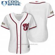 Maglia Baseball Donna Washington Nationals 2017 Postseason Bianco Cool Base