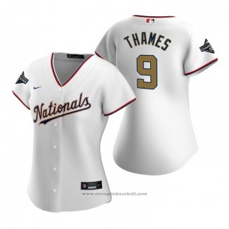 Maglia Baseball Donna Washington Nationals Eric Thames 2020 Gold Program Replica Bianco