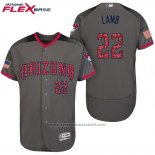 Maglia Baseball Uomo Arizona Diamondbacks 2017 Stelle e Strisce 22 Jake Lamb Grigio Flex Base