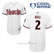 Maglia Baseball Uomo Arizona Diamondbacks 2 Aaron Hill Home Bianco Cool Base