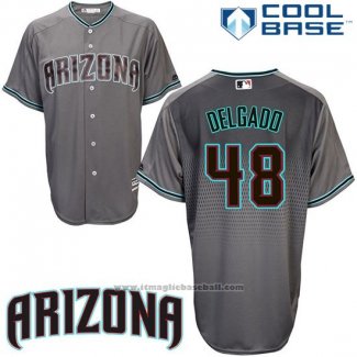 Maglia Baseball Uomo Arizona Diamondbacks 48 Randall Delgado Cool Base Grigio