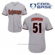 Maglia Baseball Uomo Arizona Diamondbacks 51 Randy Johnson Grigio Cool Base