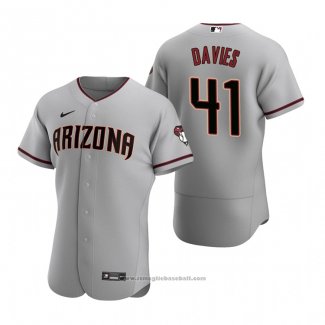 Maglia Baseball Uomo Arizona Diamondbacks Zach Davies Autentico Road Grigio