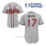 Maglia Baseball Uomo Atlanta Braves 17 Shelby Miller Grigio Cool Base