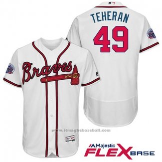 Maglia Baseball Uomo Atlanta Braves 49 Julio Teheran Bianco 2017 All Star Flex Base