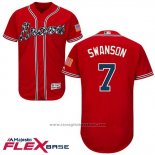 Maglia Baseball Uomo Atlanta Braves 7 Dansby Swanson Rosso Flex Base