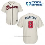 Maglia Baseball Uomo Atlanta Braves 8 Bob Uecker Crema Alternato Cool Base