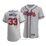 Maglia Baseball Uomo Atlanta Braves A.j. Minter Autentico Road Grigio