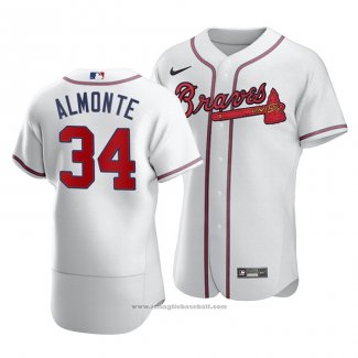 Maglia Baseball Uomo Atlanta Braves Abraham Almonte Autentico Home Bianco