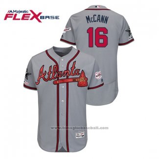 Maglia Baseball Uomo Atlanta Braves Brian Mccann 2019 All Star Flex Base Grigio