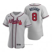 Maglia Baseball Uomo Atlanta Braves Eddie Rosario Autentico Road Grigio