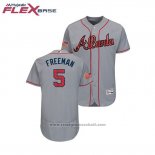 Maglia Baseball Uomo Atlanta Braves Frojodie Freeman 2018 Stars & Stripes Flex Base Grigio