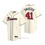 Maglia Baseball Uomo Atlanta Braves Jared Shuster Replica 2020 Crema