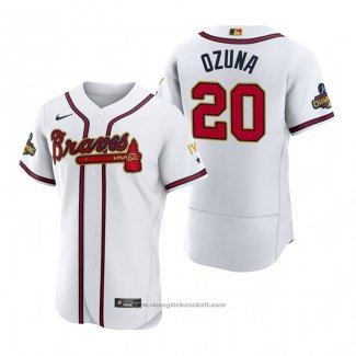 Maglia Baseball Uomo Atlanta Braves Marcell Ozuna 2022 Gold Program Autentico Bianco