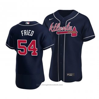 Maglia Baseball Uomo Atlanta Braves Max Fried Autentico Alternato Blu