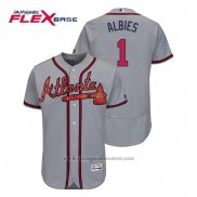 Maglia Baseball Uomo Atlanta Braves Ozzie Albies Flex Base Autentico Collezione Road 2019 Grigio