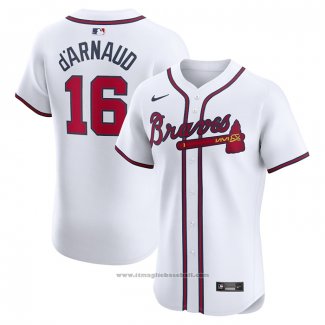 Maglia Baseball Uomo Atlanta Braves Travis D'arnaud Home Elite Bianco