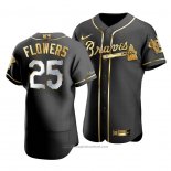 Maglia Baseball Uomo Atlanta Braves Tyler Flowers Golden Edition Autentico Nero Or