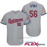 Maglia Baseball Uomo Baltimore Orioles 2017 Stelle E Strisce 56 Darren O'day Grigio Flex Base