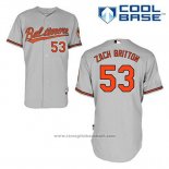 Maglia Baseball Uomo Baltimore Orioles 53 Zach Britton Grigio Cool Base