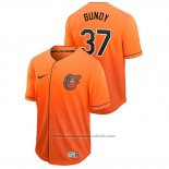 Maglia Baseball Uomo Baltimore Orioles Dylan Bundy Fade Autentico Arancione