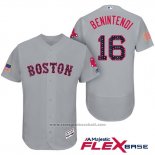 Maglia Baseball Uomo Boston Red Sox 2017 Stelle e Strisce 16 Andrew Benintendi Grigio Flex Base
