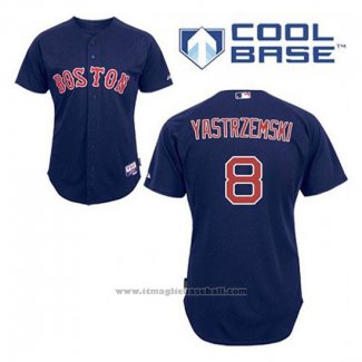 Maglia Baseball Uomo Boston Red Sox 8 Carl Yastrzemski Blu Alternato Cool Base