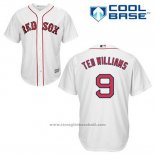 Maglia Baseball Uomo Boston Red Sox 9 Ted Williams Bianco Home Cool Base